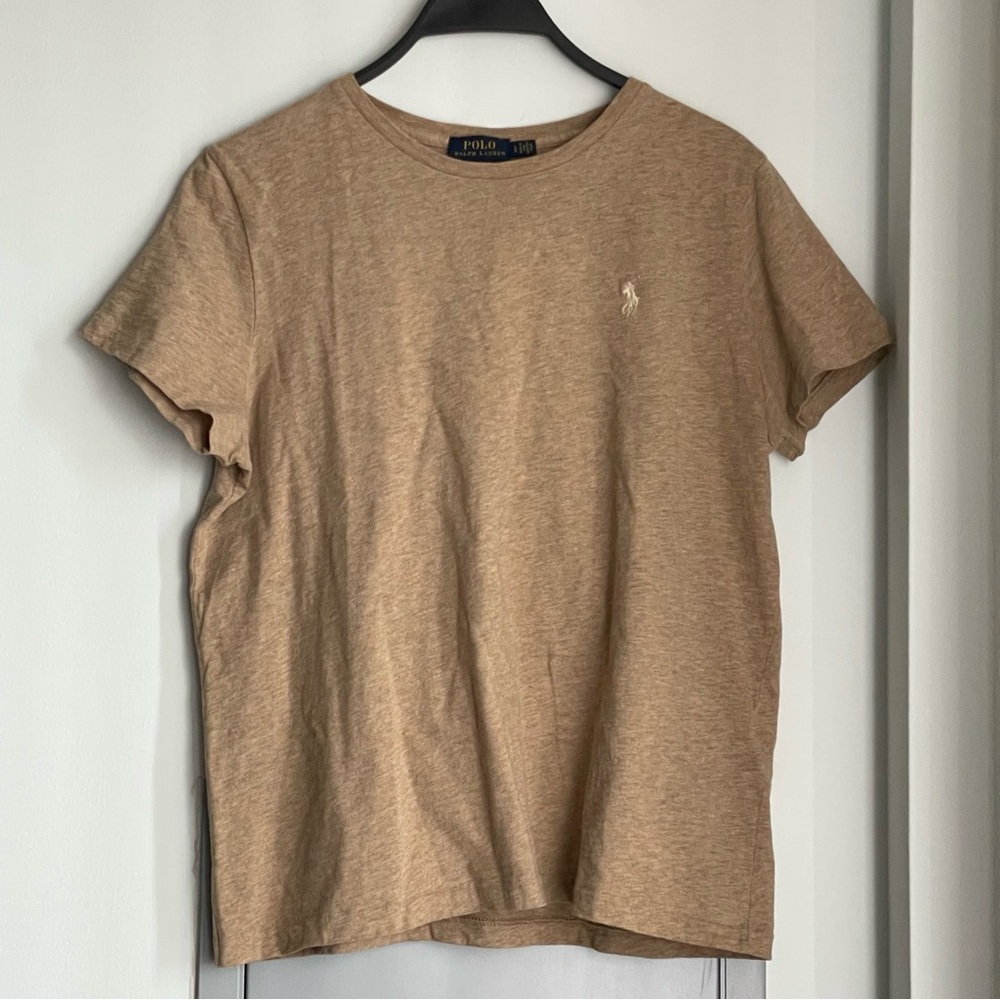 RALPH LAUREN Tan Coloured Short Sleeve Tee